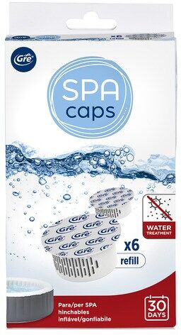 GRE Cápsulas Mantenimiento Spas Hinchables - 6 cápsulas. Blanco