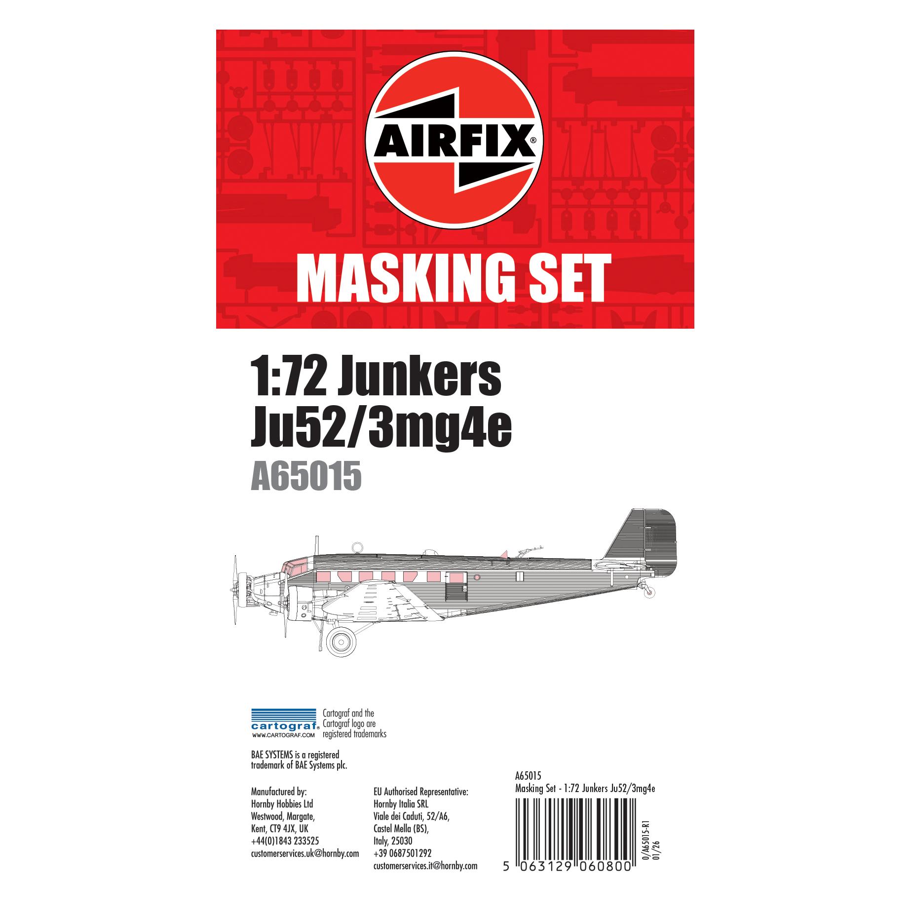 Airfix Masking Set - Junkers Ju52/3mg4e - 1:72 Scale (A65015)