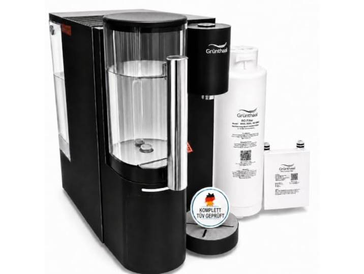 Auftisch Osmoseanlage 10-fach Filterung ohne Installation TÜV-SÜD inklusive Filter, Wasserfilter Küche, Heißwasserspender, 10-fach Tiefenfilterung, UV-Hygiene, Mineralisierung, TÜV-geprüft