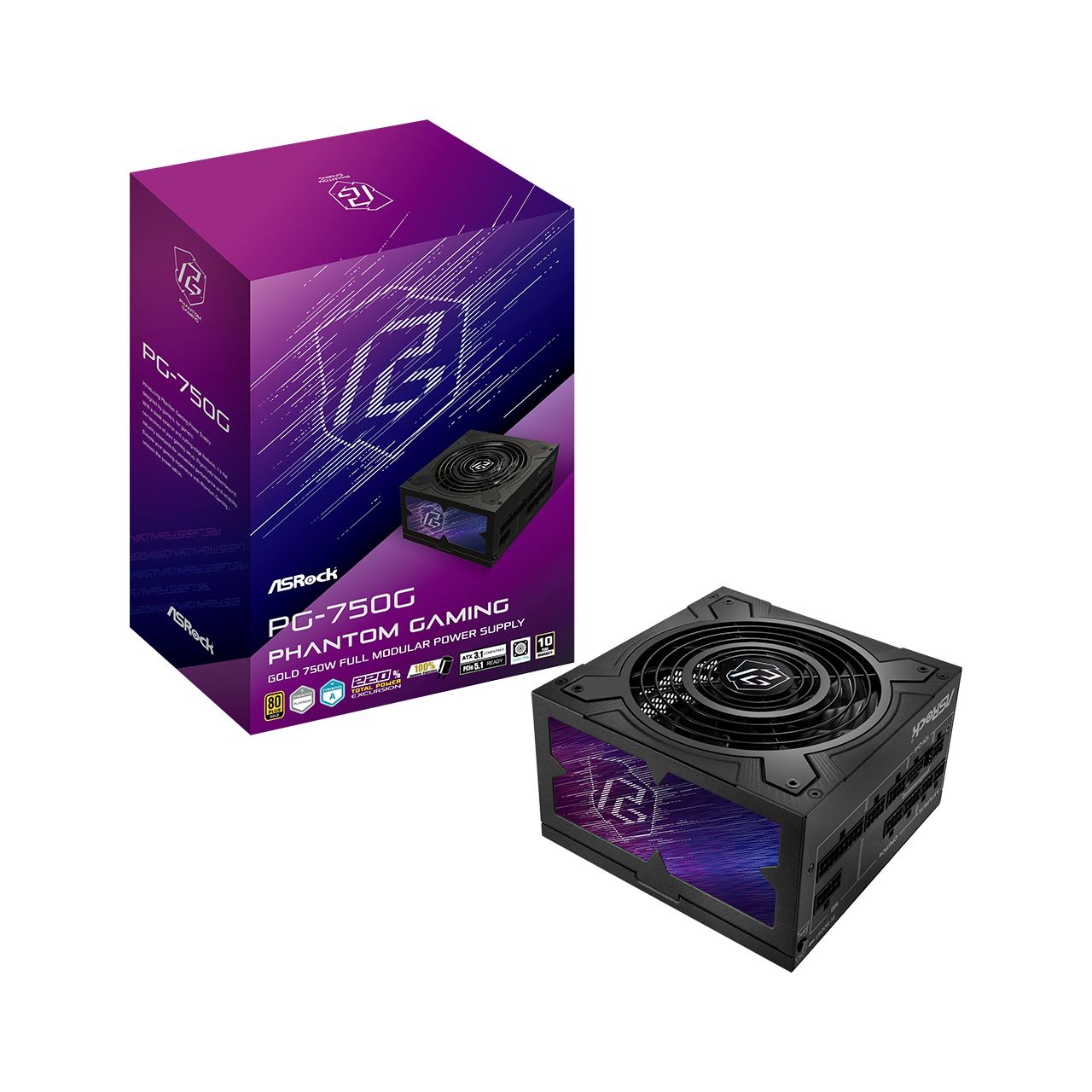 750 Watt ASRock PG-750G Modular 80+ Gold
