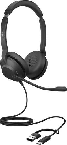 Jabra Evolve2 30 SE On Ear Headset kabelgebunden Stereo Schwarz Mikrofon-Rauschunterdrückung, Noise Cancelling Headset Telefon