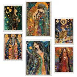 POSTER Set Mit 6 Tarotkarten Arkan A3 & A4 Weißer Rahmen