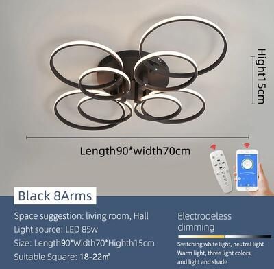 Inspire Essentials EverGlow Modern LED Chandelier Ceiling Light For Living Room Bedroom 10