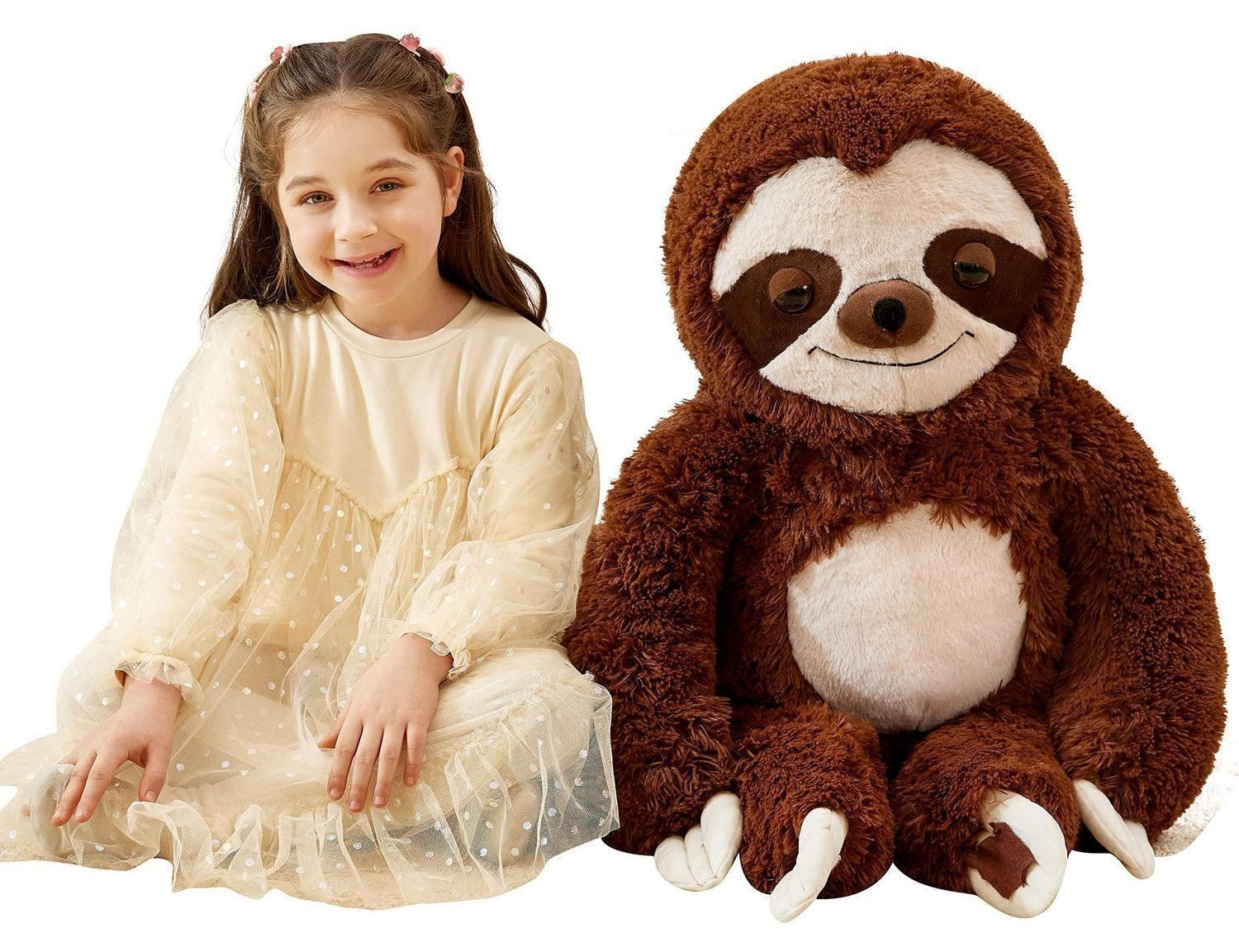 IKASA Groot knuffeldier luiaard van pluche, 78 cm