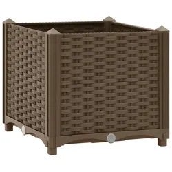 Helloshop26 - Hochbeet Pflanzkübel Blumen Garten 40 x 40 x 38 cm Polypropylen braun 02_0000929