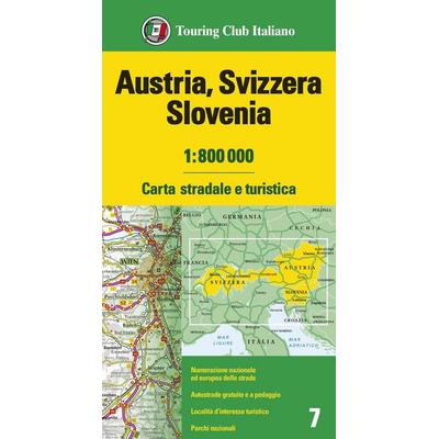 Austria, Svizzera, Slovenia 1:800.000. Carta stradale e turistica, Karte von , Touring