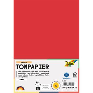 Folia Tonpapier 6319, A3, hibiscus, 130g/m², 50 Blatt