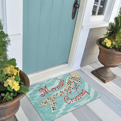 Liora Manne Lush Decor Frontporch Mermaid Crossing Indoor/Outdoor Rug