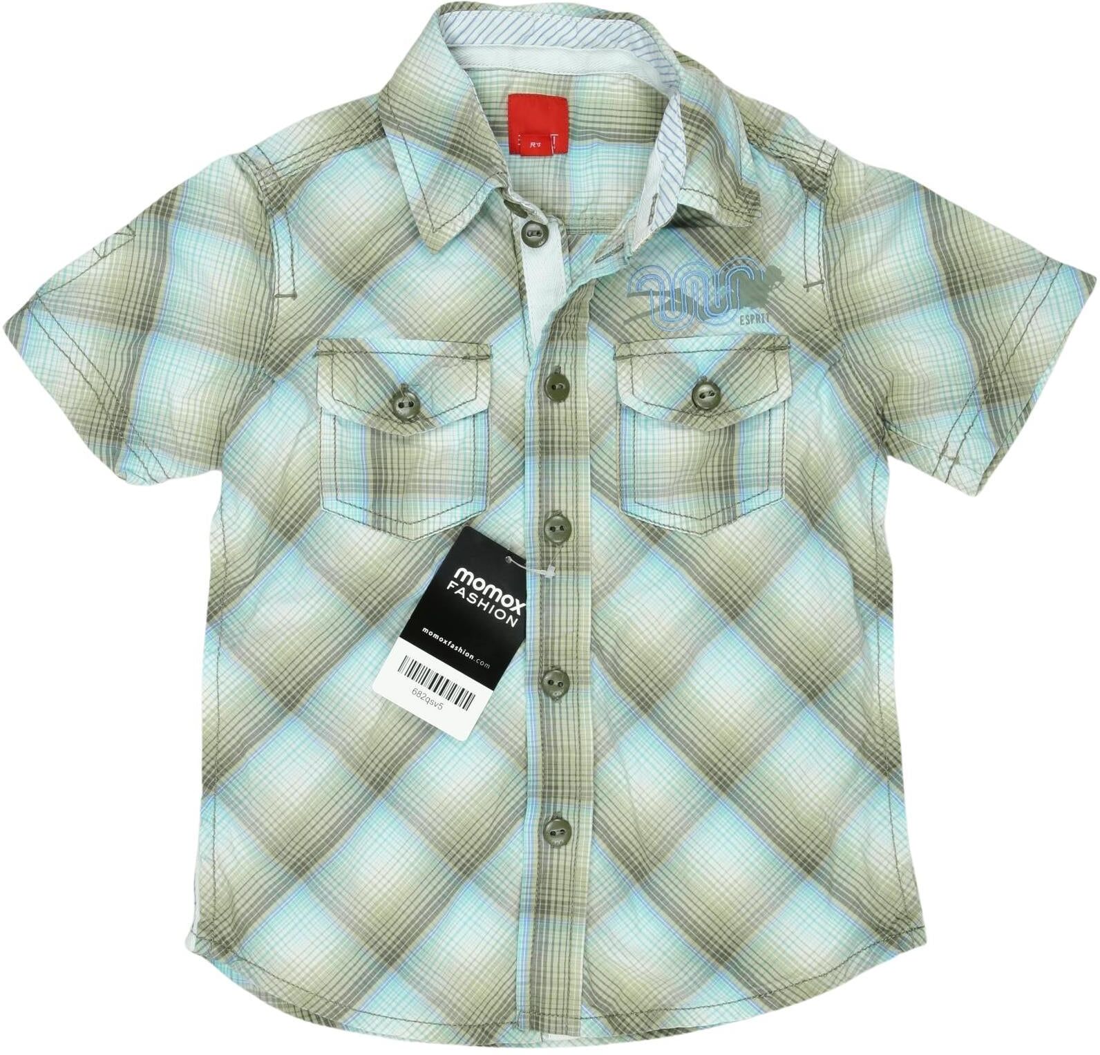 Esprit Jungen Hemd, Türkis, Gr. EU 92, Baumwolle - Second Hand