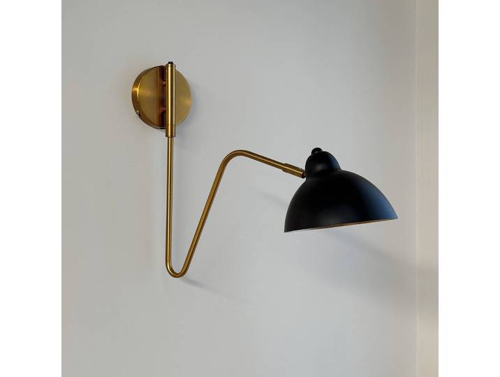 Dyberg Larsen Wandlampe Futura, messing / gold, für Wohn- / Esszimmer, Metall, Design, Wandleuchte, Wandlampe Innen