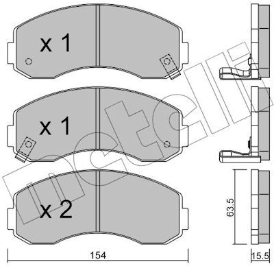 Metelli Bremsbelagsatz, Scheibenbremse 2203770 Für Kia Asia Motors