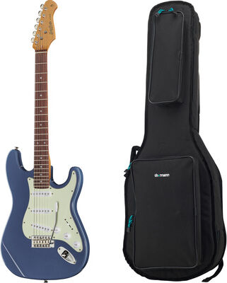 Harley Benton ST-62CC RW LPB Blue w/Bag 60s Custom Lake Placid Blue