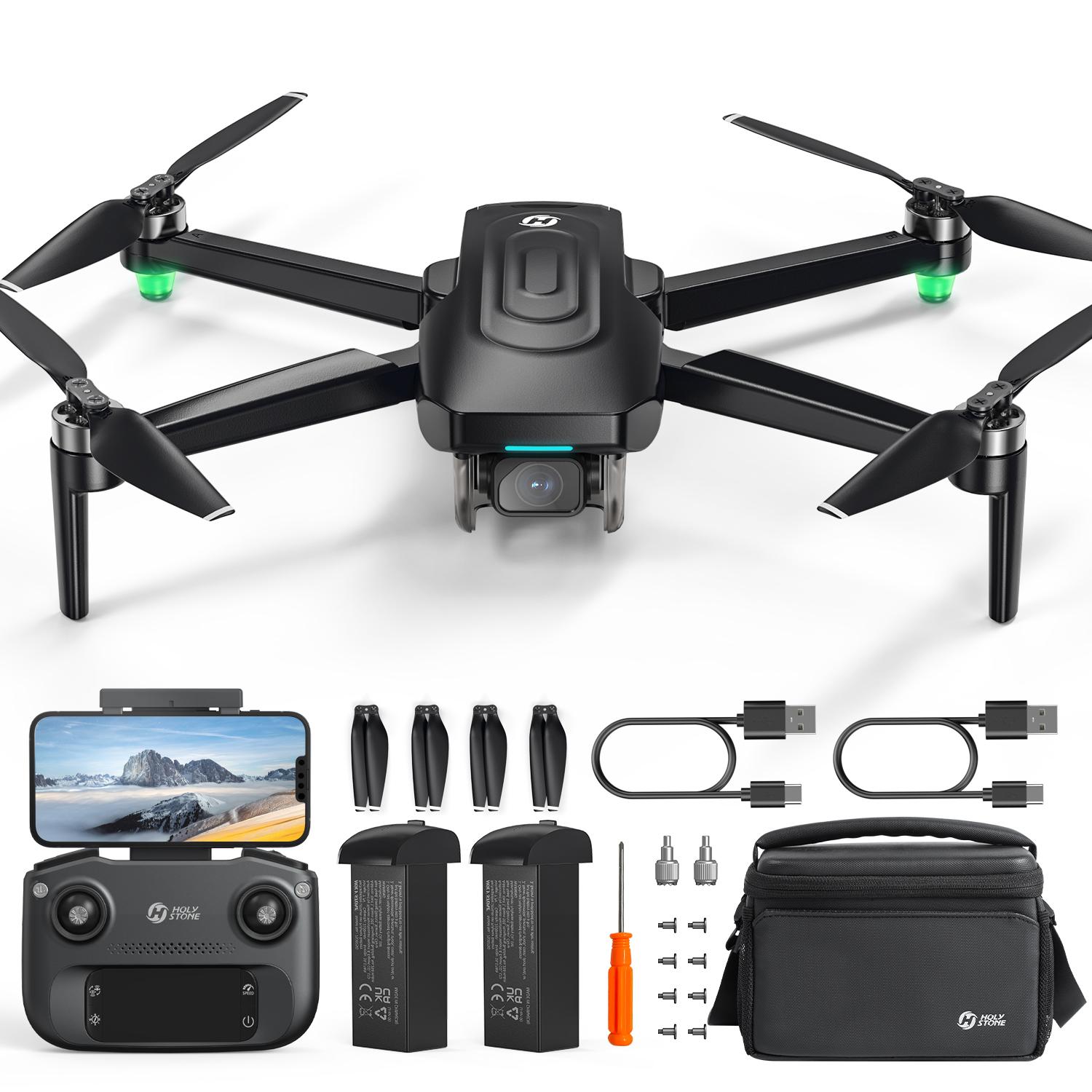Holy Stone GPS Drohne mit Kamera 4K EIS für Erwachsene, HS175G RC Quadrocopter mit 60 Min, Lang Flugzeit, Follow Me, Bürstenloser Motor