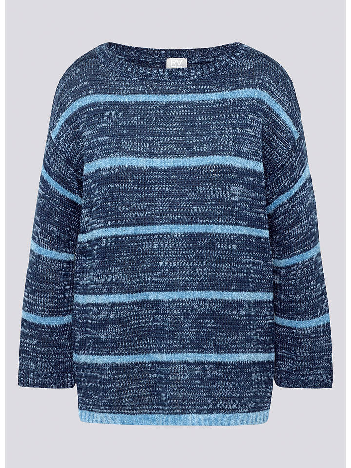 Rabe Pullover in Dunkelblau/ Hellblau - 48