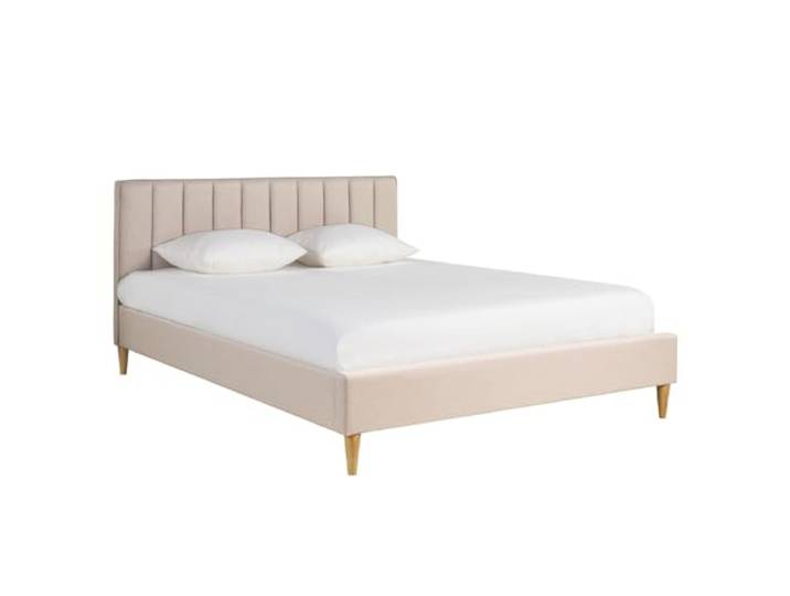 Miliboo Doppelbett 160x200 cm in beigem Stoff Diane