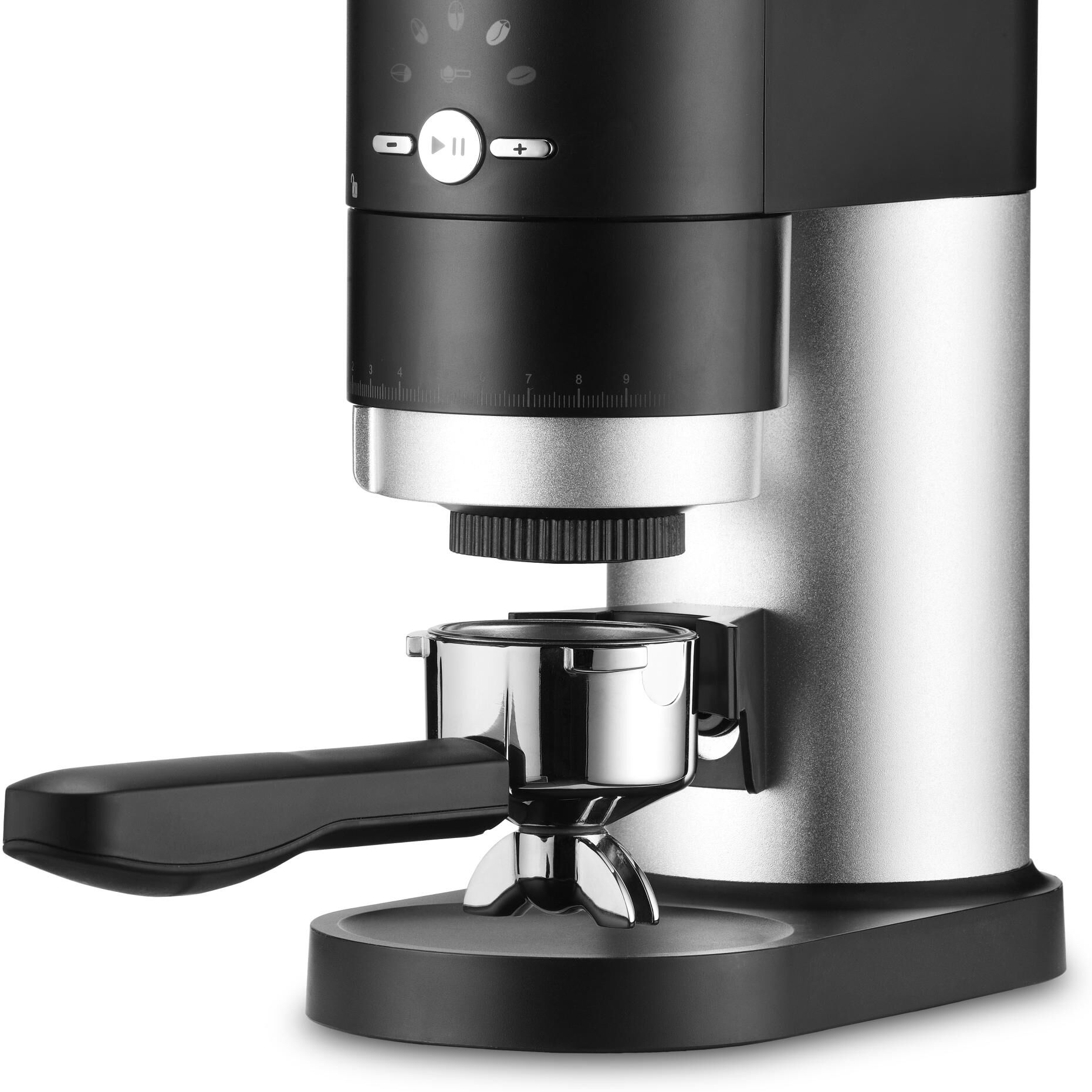 Kaffeemühle TRISA "Perfect Coffee", silber (schwarz, silberfarben), B:11,5cm H:34cm, Kaffeemühlen, Kaffeemühle schwarz, silberfarben Einheitsgröße
