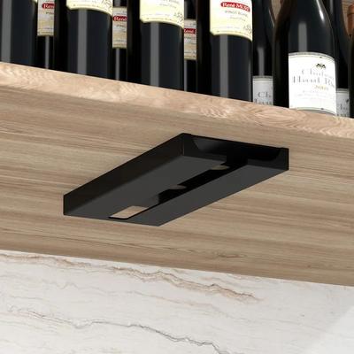 Uplift Treasures Hanging Wine Glass Rack Under Cabinet Stemware Holder 1pc Black