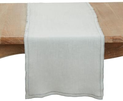 Saro Lifestyle Stonewashed Overlock Edge Table Runner