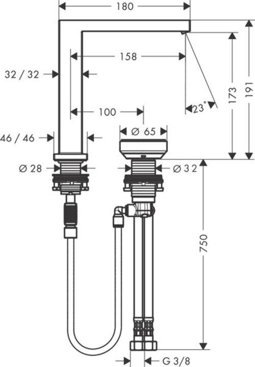 HANSGROHE 73053700 2-Loch WTM 150 Tecturis E