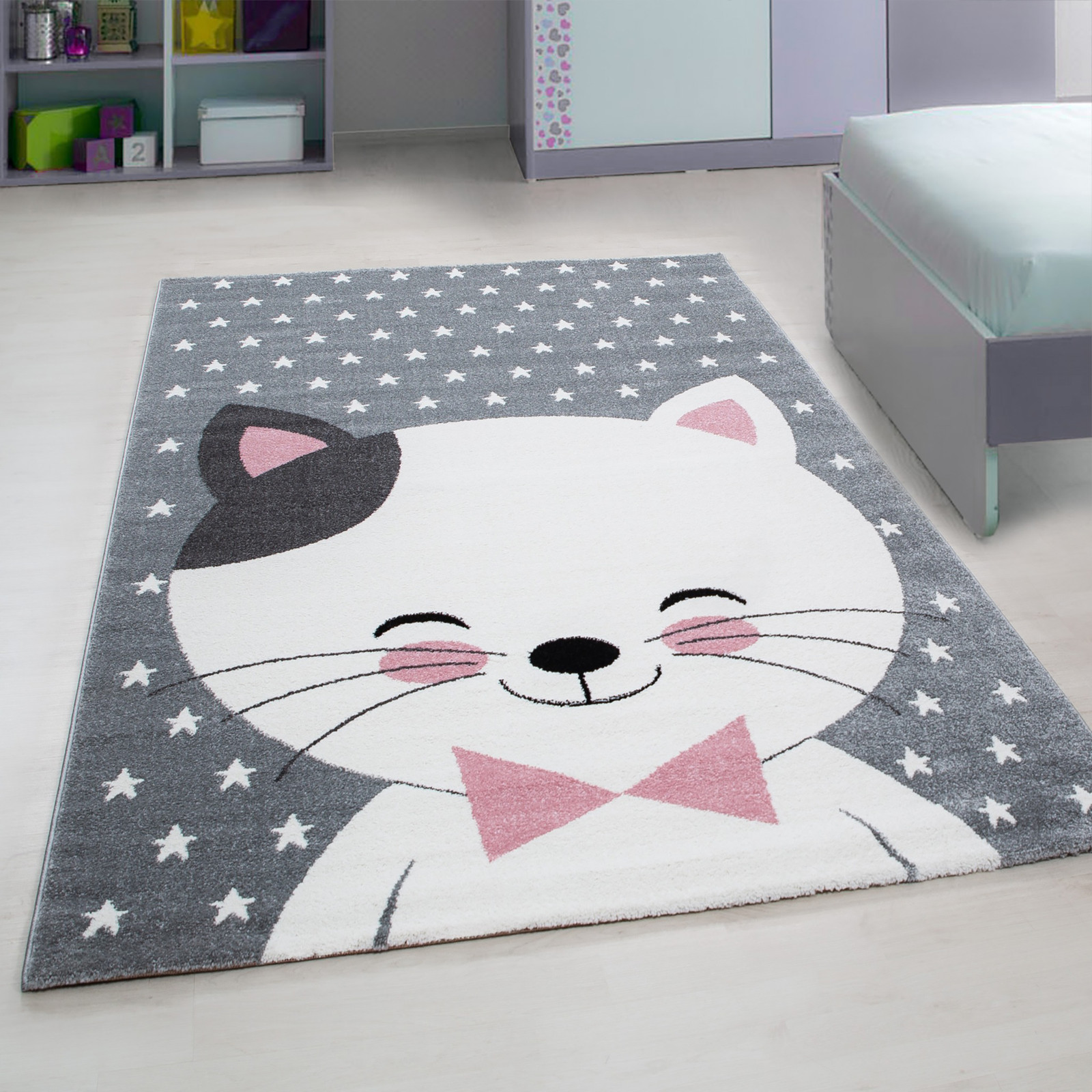 Ayyildiz Teppich Kinderkleed Rechthoekig Roze Grijs Katoen B: 80 cm, L: 150 cm