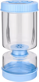 Inspire Curations Glass Hourglass Pickle Jar With Strainer Airtight Glass Pickle Jar For Olives, Pickles & Food Storage sky Blue