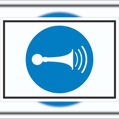 HB-Druck Akustisches Signal geben Symbol Schild A4 (210x297mm)