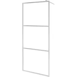 Helloshop26 - Walk-in-Dusche Duschkabine Duschwand Badezimmer Heim Innenbereich ESG-Glas 90x195 cm halb mattiert  02_0002118