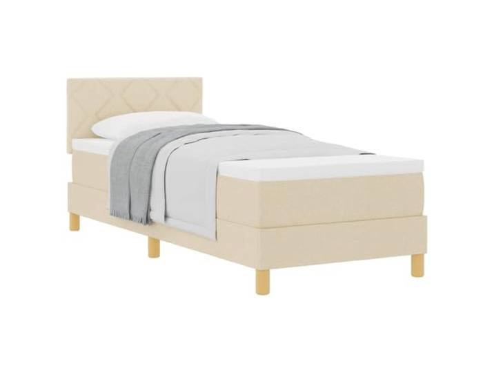 KKgypkn Boxspringbett mit Kissen und Kopfteil, Creme, 80 x 200 cm, Stoff