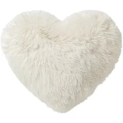 Textino gefülltes Kissen Herz 'Hart XL' 55 x 60 cm Snow White - Weiß