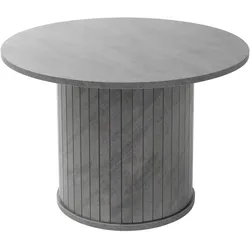 ML-Design Couchtisch rund Ø60x40 cm, Betonoptik Grau, Wohnzimmertisch mit überstehender Tischplatte, moderner Beistelltisch