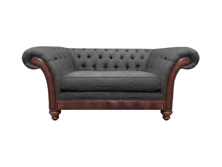 JVmoebel Chesterfield-Sessel Eleganter Sessel in Grau mit hochwertiger Textil- und Holzverarbeitung (Packung, 1-St., Sessel), Made in Europa