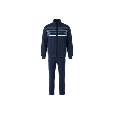 Sweater HAJO "Trainingsanzug Homewear Set Premium Komfort", Herren, Gr. M, blau (dunkelblau), Obermaterial: 60% Baumwolle CO. 40% Polyester PES., Sweatshirts Sweater