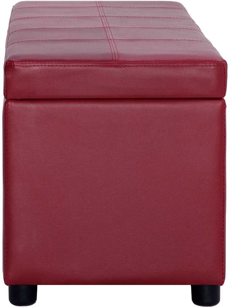 vidaXL Banc avec compartiment de rangement 116 cm Bordeaux Similicuir