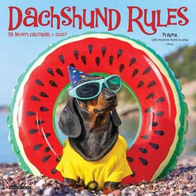 Dachshund Rules 2027 7 X 7 Mini Wall Calendar