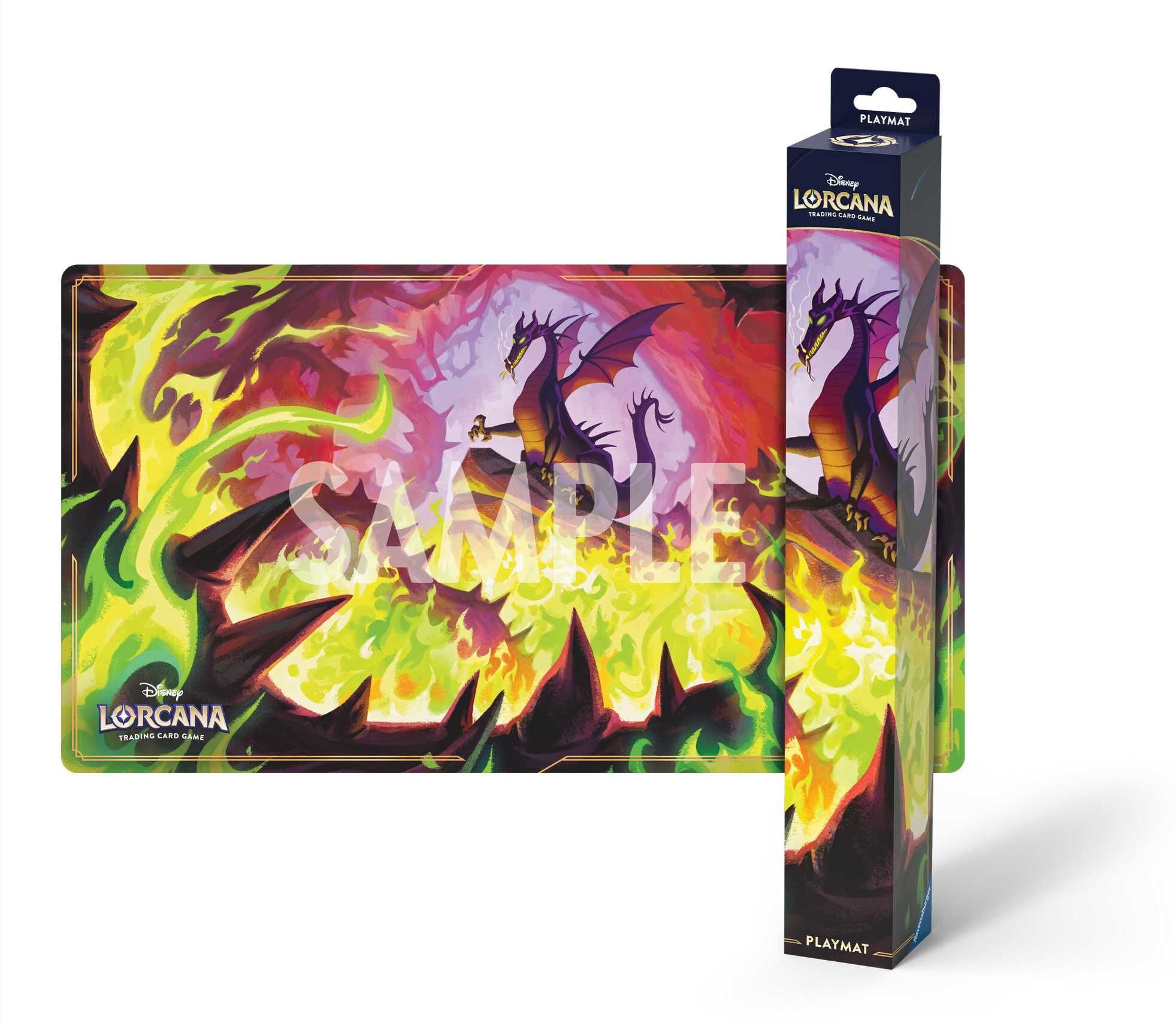 Ravensburger Disney Lorcana TCG Playmat Dragon Fire Set 11, Official Disney Lorcana Trading Card Game Accessory