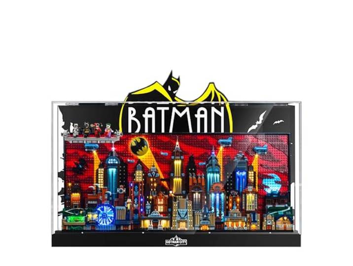 Einteilige Acryl-Vitrine für Lego 76271 Gotham City Animations-Bauset, klare Vitrine, staubdichte Vitrine, kompatibel mit Lego 76271 (nur Vitrine) (Hintergrund)