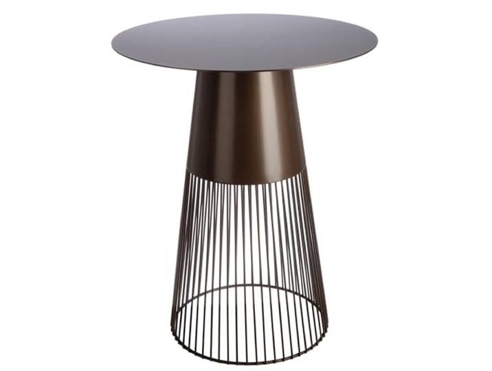 GILDE Beistelltisch Glarus - rund - Metall - Dunkelbraun - matt - Höhe 55cm x Ø 45cm - Tisch für den Wohnzimmer
