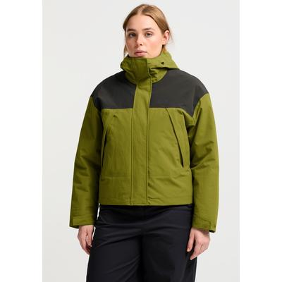 Winterjacke JACK WOLFSKIN "ICE FLARE JKT W", Damen, Gr. XL (46), grün (khakigrün), Obermaterial: 100% Polyamid. Füllung: 100% Polyester. Futter: 100% Polyester, Jacken Winterjacke, mit Kapuze, atmungsaktiv, wasserdicht, winddicht, gefüttert