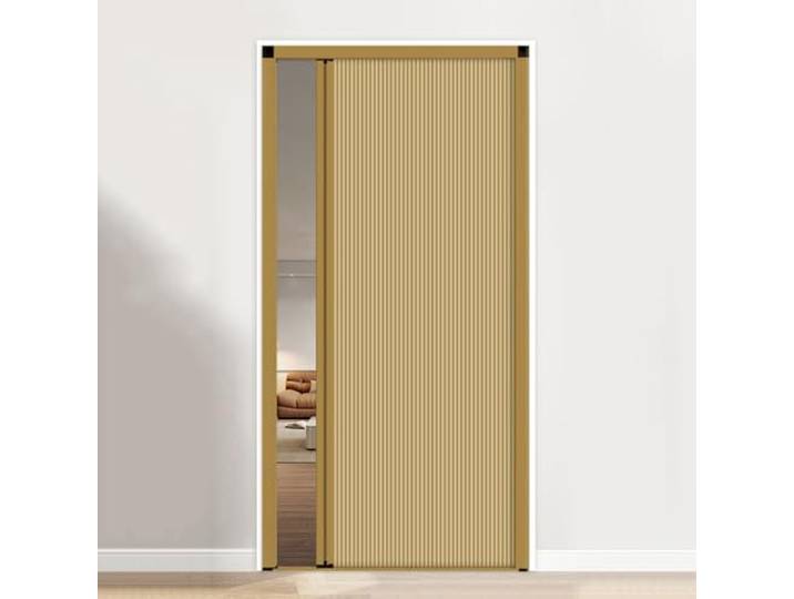 Falttür Nahtlose Schiebefalttür für Schrank,Metallrahmen und Vliesplatte Einziehbar Tür für Dusche Schrank Küche Scheunen - Gelb(W×H:65×180cm)
