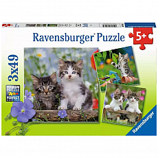 Ravensburger Puzzle - Süße Samtpfötchen - 3 Kinderpuzzle 303148