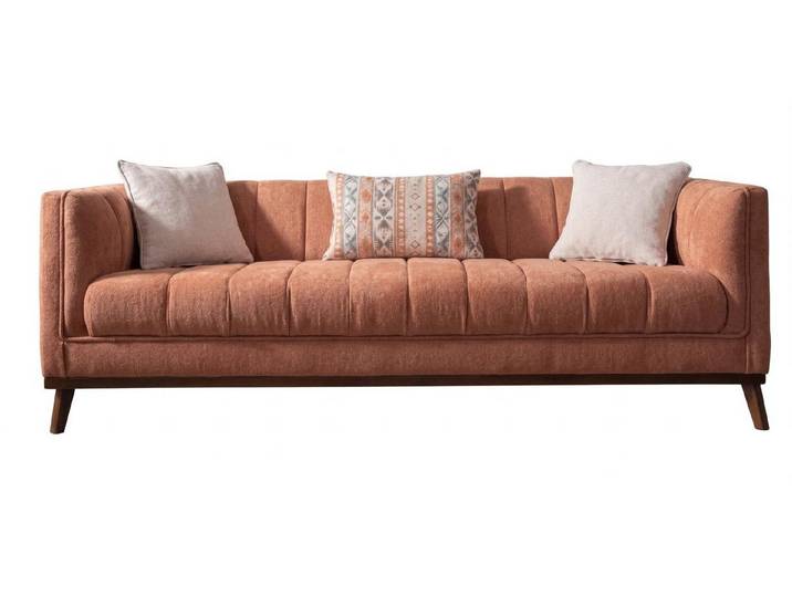 Xlmoebel Wohnlandschaft Braunes Designer-Sofa für 2 Personen im modernen Stil aus Stoff, 1 Teile, Made in Europa