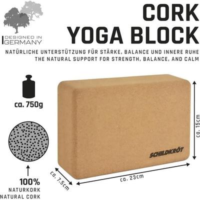 Schildkröt 960271 - Kork Yoga Block, aus 100% Naturkork, 23x15x7,5cm