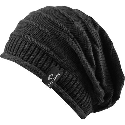 Beanie CHILLOUTS, Herren, schwarz (dunkelgrau), Strick, Baumwolle, Mützen Beanie, Oversize-Style