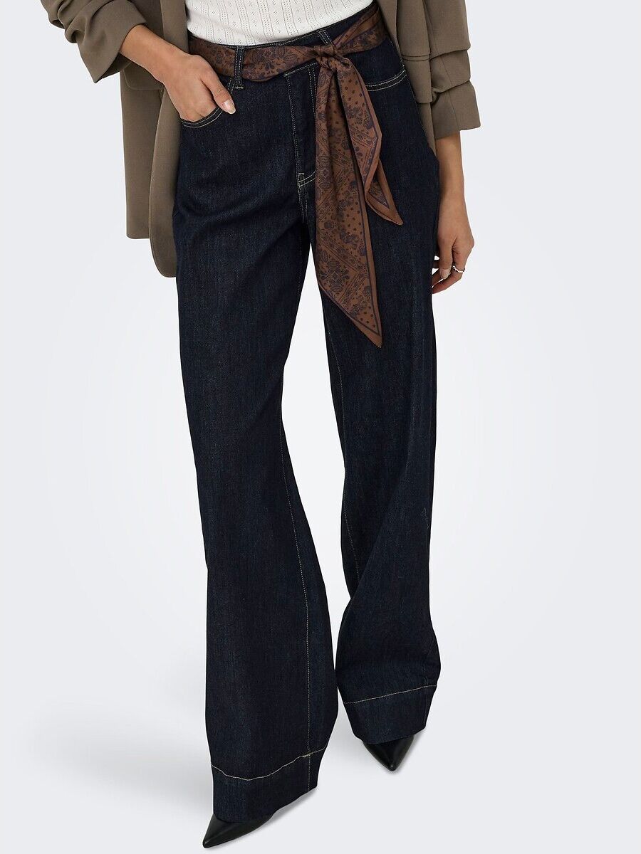 ONLY Jean large avec ceinture foulard intégrée