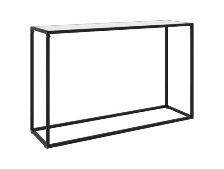 GPWERSDF Konsolentisch Weiß 120x35x75 cm Hartglas Pulverbeschichteter Stahlrahmen, Robust, Pflegeleicht, Modernes Design für Flur