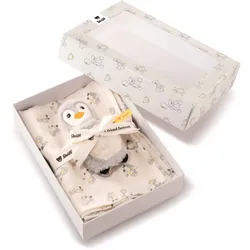 Steiff Geschenkset Lio Pinguin Greifling mit Rassel und Spucktuch 2-teilig
