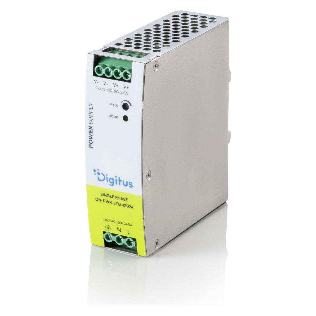 Digitus Industrielles Netzteil, 24V DC, 5A, 120W, AC-DC, Metallgehäuse, für DIN-Hutschienenmontage (DN-PWR-STD-12024)