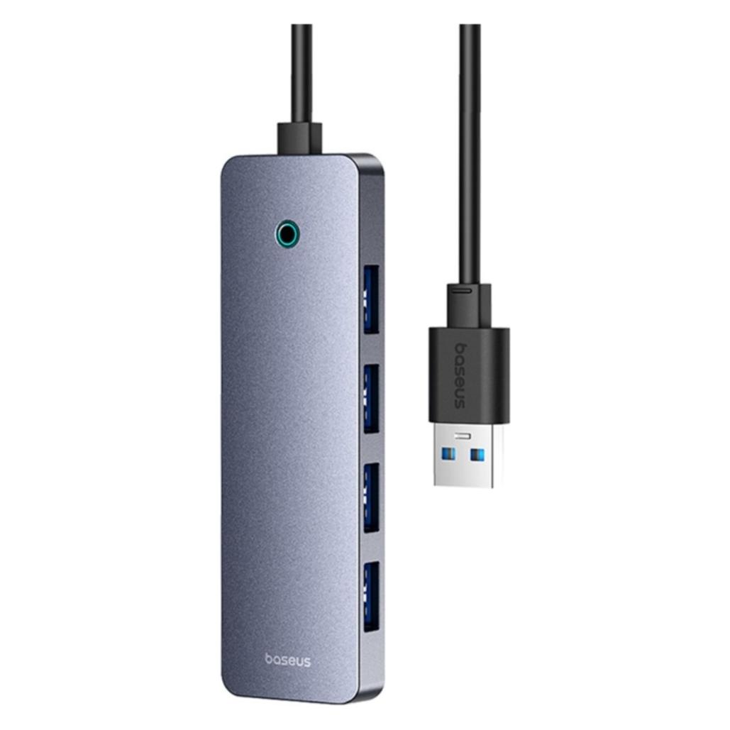 Baseus Hub 4in1 UltraJoy Lite 15cm USB-A to 4x USB 3.0 + USB-C 5V (grey) (USB-A, 4 Ports) (B0005280B811-10)