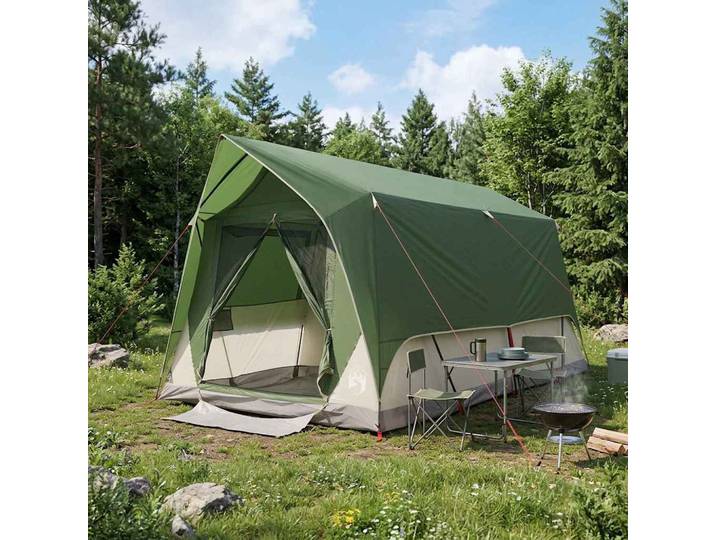 vidaXL Tunnelzelt 8 Personen Grün Polyester und Stahl