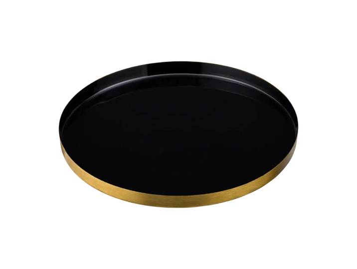 Tablett Circle, Johann Jakob, schwarz/gold, Metall
